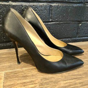 Aldo Matte Black Leather Heels